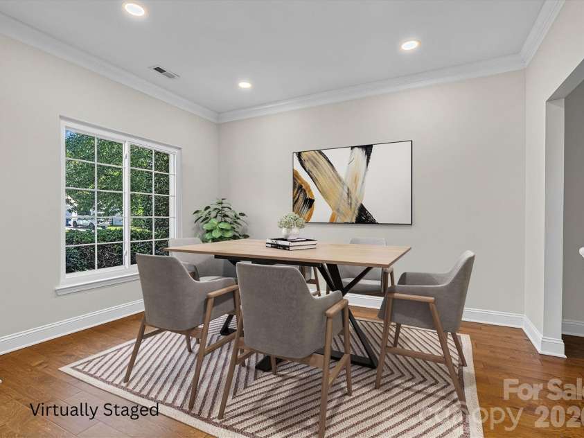 7542 Sedgebrook Drive, Stanley, NC 28164.  MLS# CAR4401228, YatesRealty ID 38497. Virtually Staged Dining Room