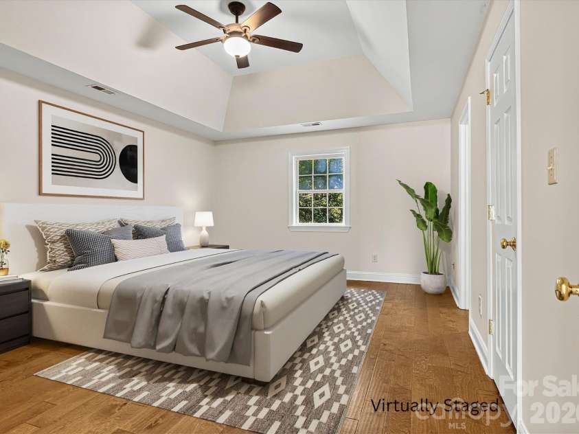7542 Sedgebrook Drive, Stanley, NC 28164.  MLS# CAR4401228, YatesRealty ID 38497. Virtually Staged primary bedroom
