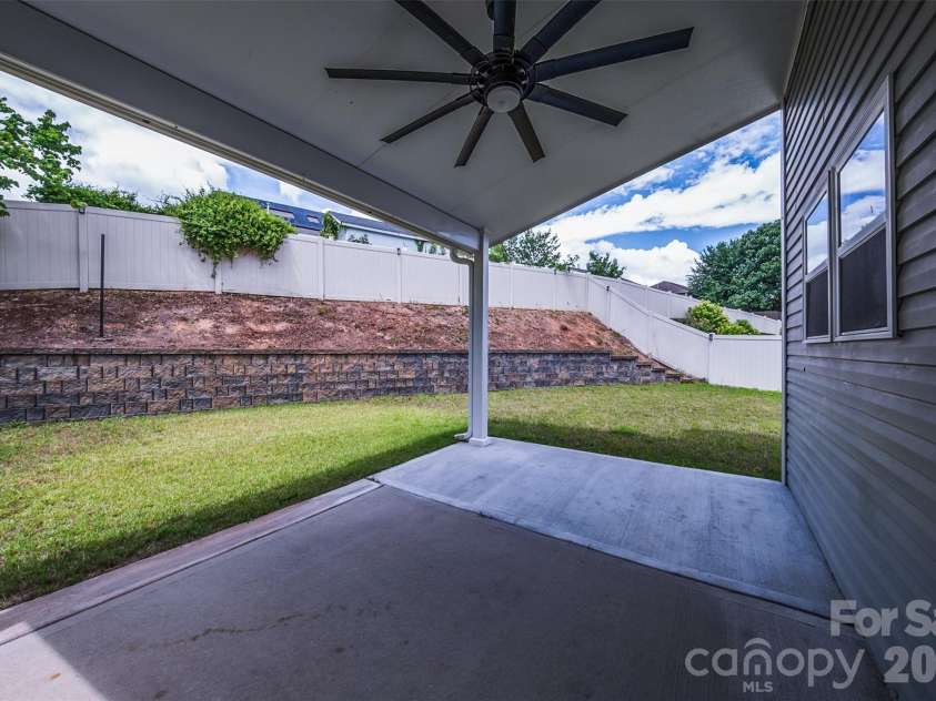 2134 Gillette Drive, Clover, SC 29710.  MLS# CAR4405603, YatesRealty ID 38521. Large Covered Patio with Fan