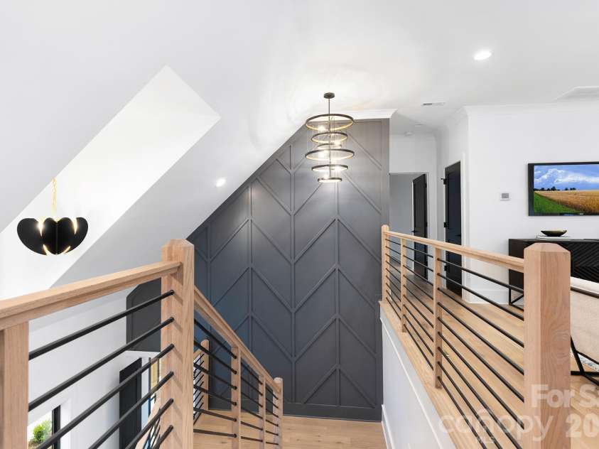 18304 Rosapenny Road, Charlotte, NC 28278.  MLS# CAR4329867, YatesRealty ID 3855. Second floor staircase
