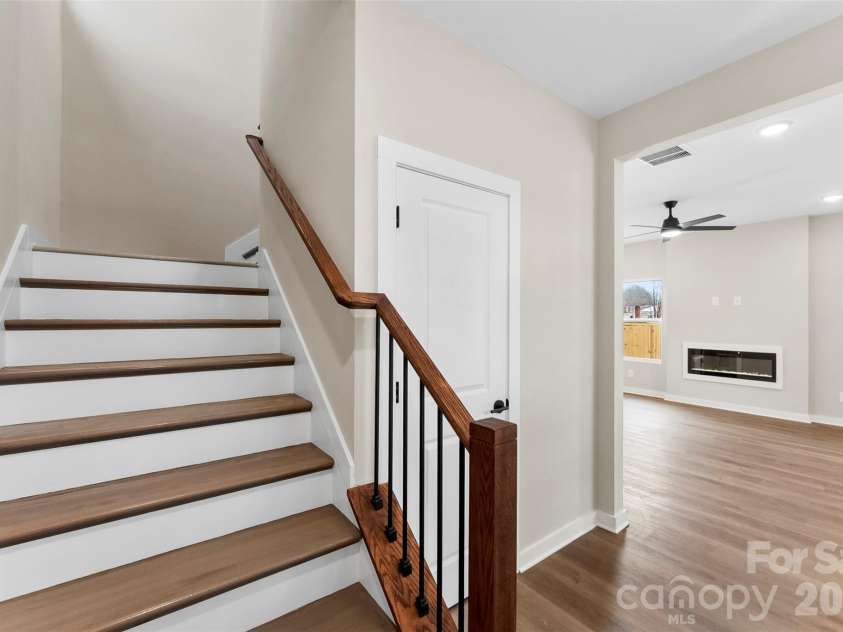 906 Brunett Street, Gastonia, NC 28052.  MLS# CAR4340368, YatesRealty ID 3860. Stairs to Upper Level - Model Home