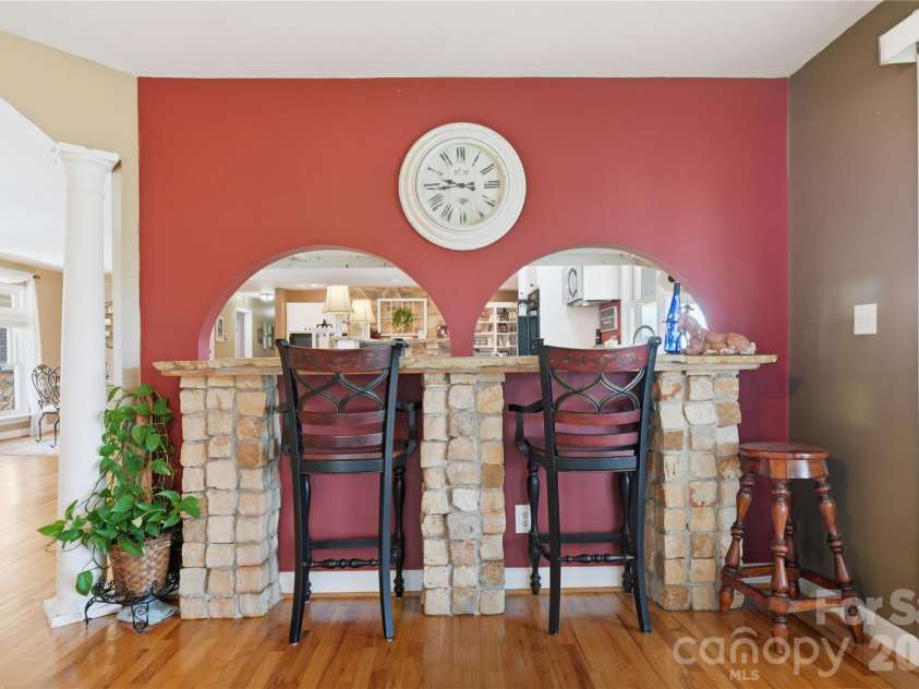 1425 Hobson Road, Cleveland, NC 27013.  MLS# CAR4396751, YatesRealty ID 38625. Pass through bar area with stone accent columns