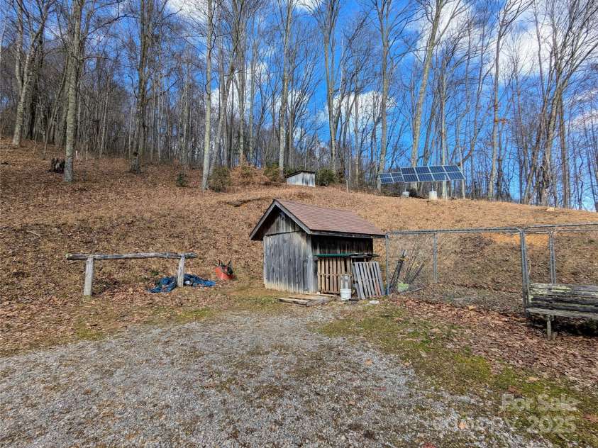 10120 Meadow Fork Road, Hot Springs, NC 28743.  MLS# CAR4218136, YatesRealty ID 3864. Storage building and dog kennel