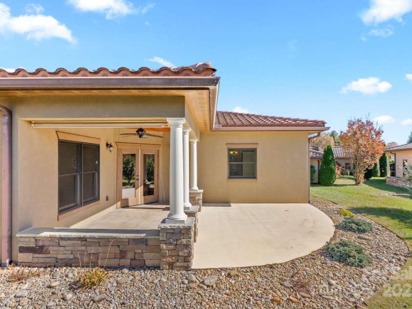 4 Pacifico Drive, Asheville, NC 28806.  MLS# CAR4318264, YatesRealty ID 3868. Covered Patio Opens to Sunny Terrace 