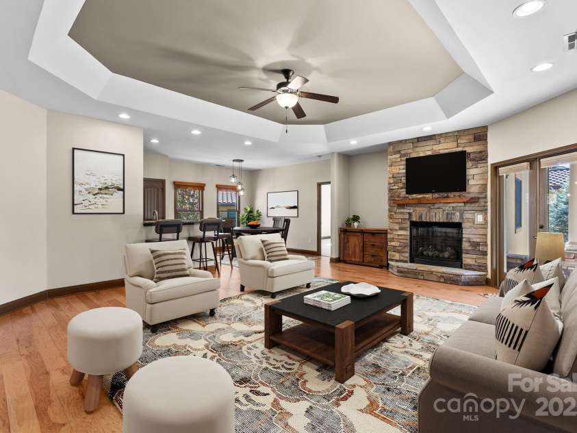 4 Pacifico Drive, Asheville, NC 28806.  MLS# CAR4318264, YatesRealty ID 3868. Virtually Staged Living Room 