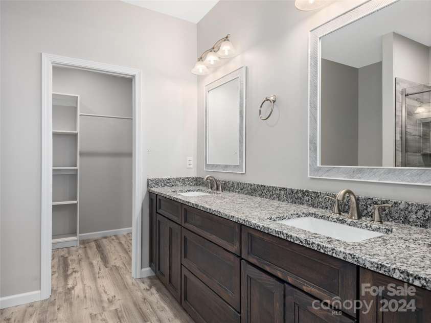 46 Smokey Quartz Lane, Flat Rock, NC 28731.  MLS# CAR4208463, YatesRealty ID 387. Primary Bath with double sinks