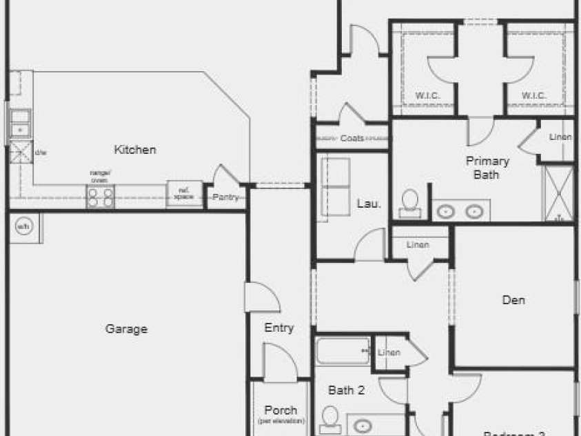505 Mallet Hill Circle, Monroe, NC 28110.  MLS# CAR4399087, YatesRealty ID 38700. Base Layout of Floorplan