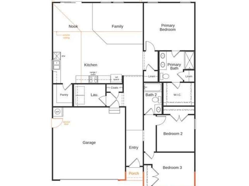 533 Creston Place Drive, Monroe, NC 28110.  MLS# CAR4400939, YatesRealty ID 38701. Floorplan layout of home for sale