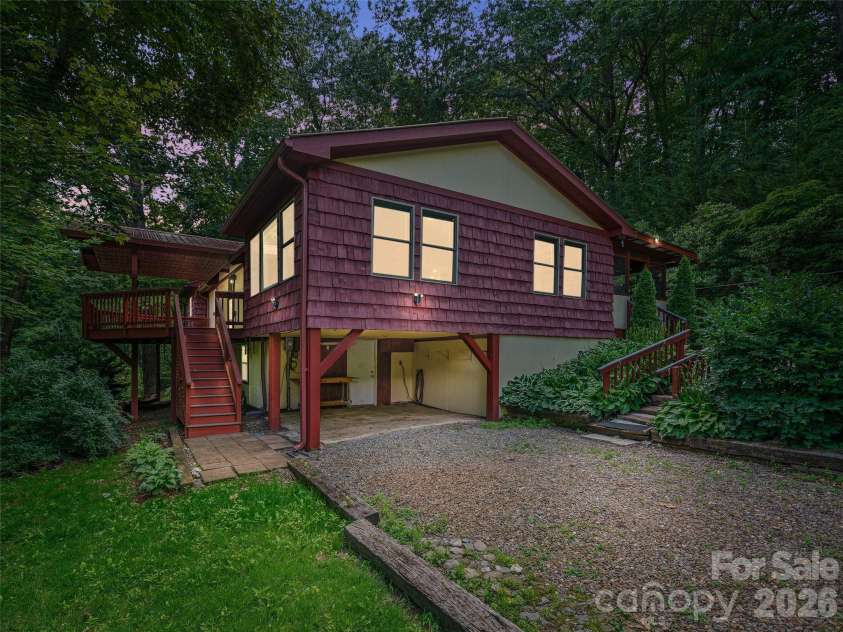 125 Heartland Lane, Burnsville, NC 28714.  MLS# CAR4273356, YatesRealty ID 3871. Twilight shot