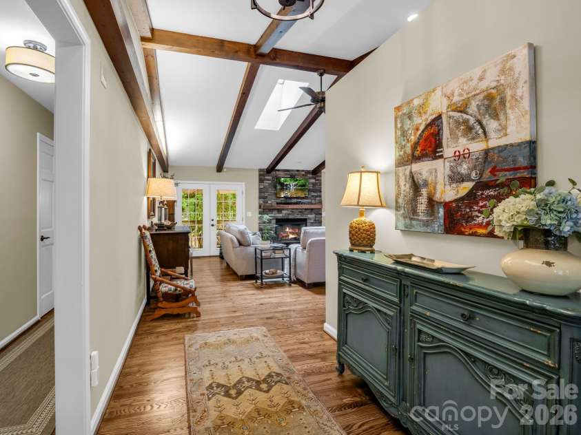 558 Middle Connestee Trail, Brevard, NC 28712.  MLS# CAR4391380, YatesRealty ID 38722. Foyer Leads to Open Concept Living