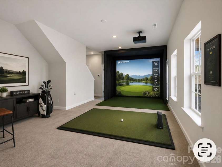 149 High Rock Court, Statesville, NC 26877.  MLS# CAR4412059, YatesRealty ID 38785. AI Generated Image Rec Room in basement