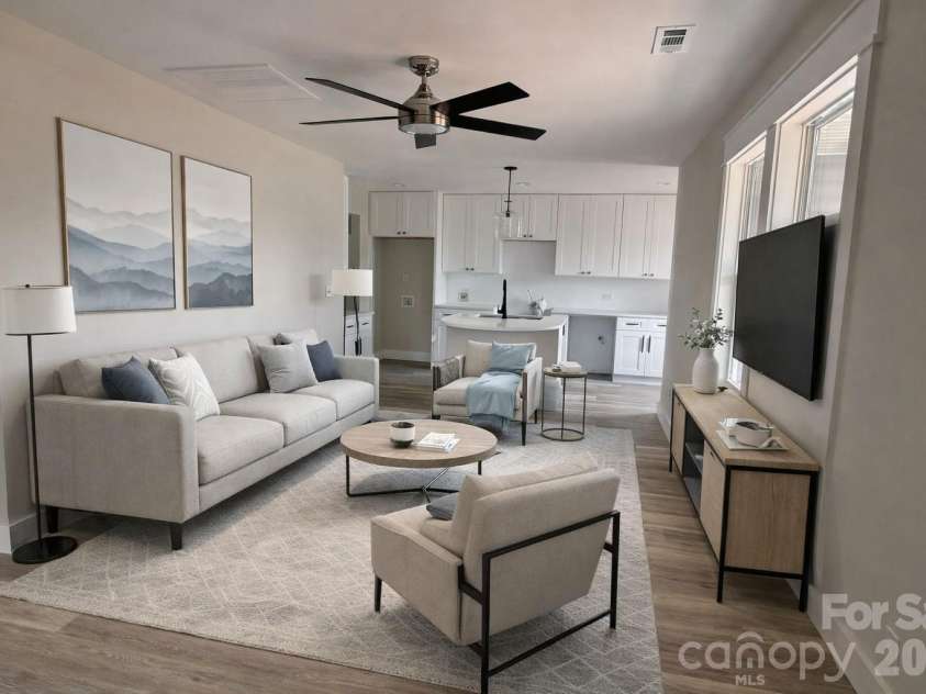 5735 Fallston Road, Lawndale, NC 28090.  MLS# CAR4367072, YatesRealty ID 38822. Living Room Virtually Staged