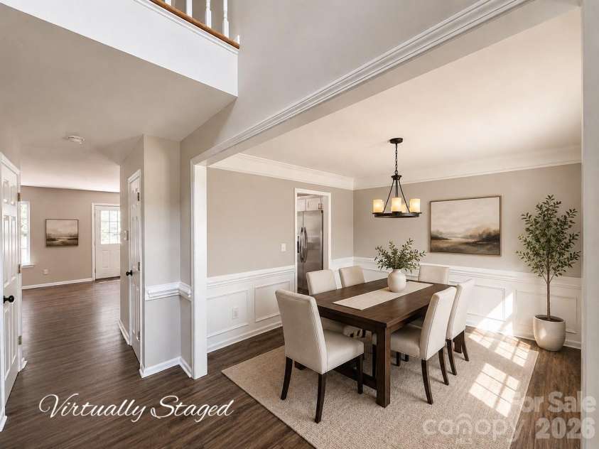 1525 Hawthorne Drive, Indian Trail, NC 28079.  MLS# CAR4399039, YatesRealty ID 38835. Dining Room V-Staged