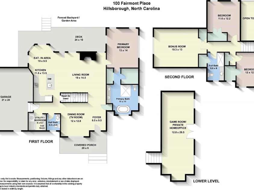 100 Fairmont Place, Hillsborough, NC 27278.  MLS# CAR4399978, YatesRealty ID 38873. Floorplan