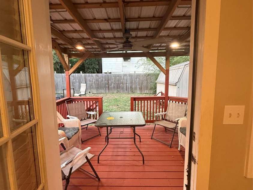 4220 Harvard Avenue, Greensboro, NC 27407.  MLS# CAR4405313, YatesRealty ID 38886. View out to Back deck.