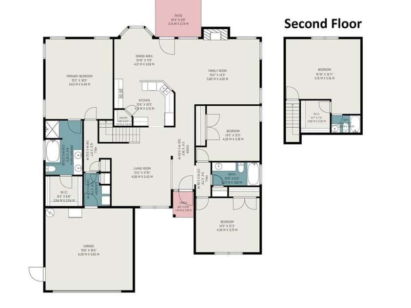 6900 Daisy Bee Court, Charlotte, NC 28126.  MLS# CAR4405840, YatesRealty ID 38899. Floor plan