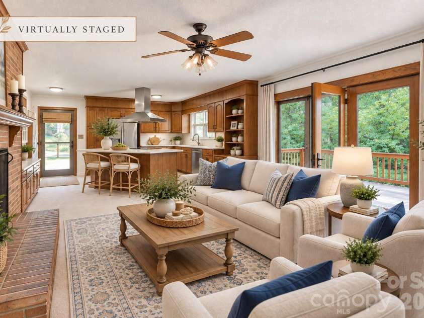 688 Grandview Drive, Concord, NC 28025.  MLS# CAR4433877, YatesRealty ID 38977. Den/kitchen (virtual stage)