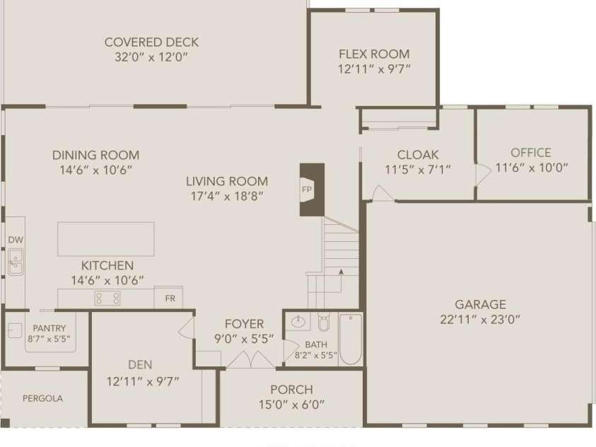 5904 Mcwhorter Road, Waxhaw, NC 28173.  MLS# CAR4322976, YatesRealty ID 390. First Floor Rendering