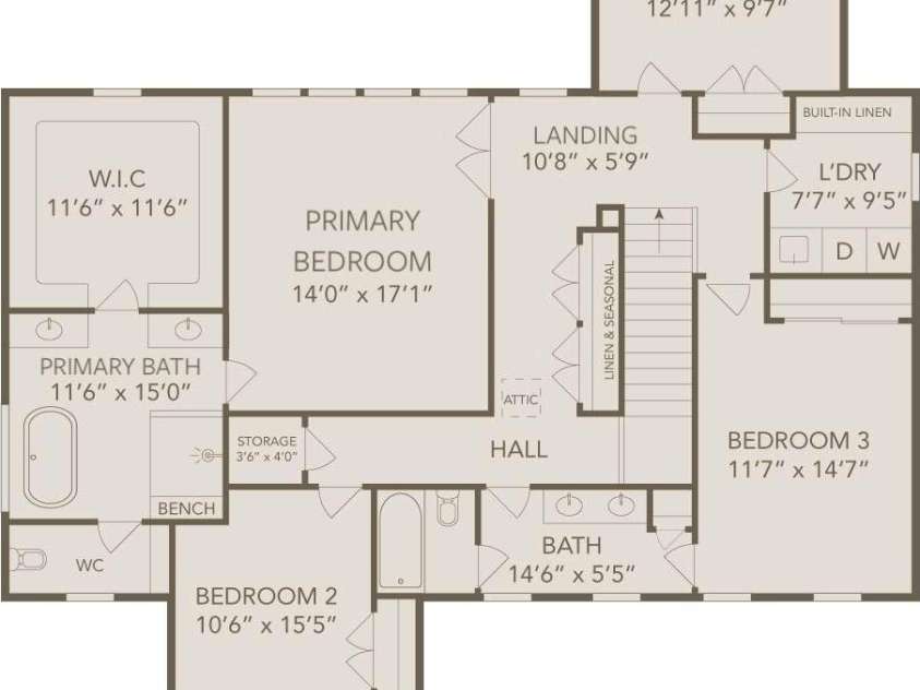 5904 Mcwhorter Road, Waxhaw, NC 28173.  MLS# CAR4322976, YatesRealty ID 390. Second Floor Rendering