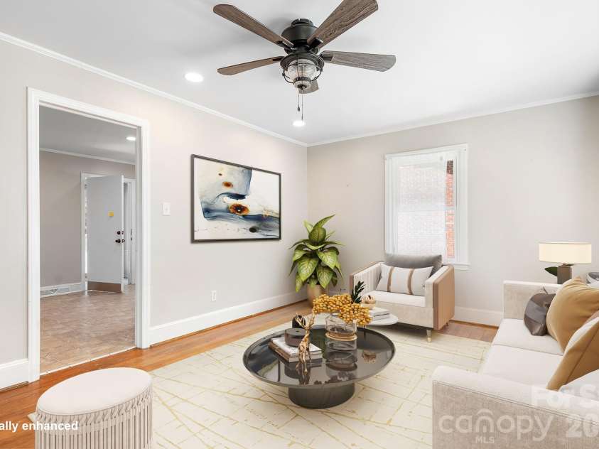 3960 Bristol Drive, Charlotte, NC 28208.  MLS# CAR4397608, YatesRealty ID 39001. Living Room - virtually Staged