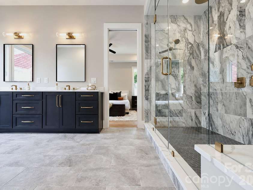 442 Sylvania Avenue, Charlotte, NC 28206.  MLS# CAR4381859, YatesRealty ID 39004. Primary spa shower