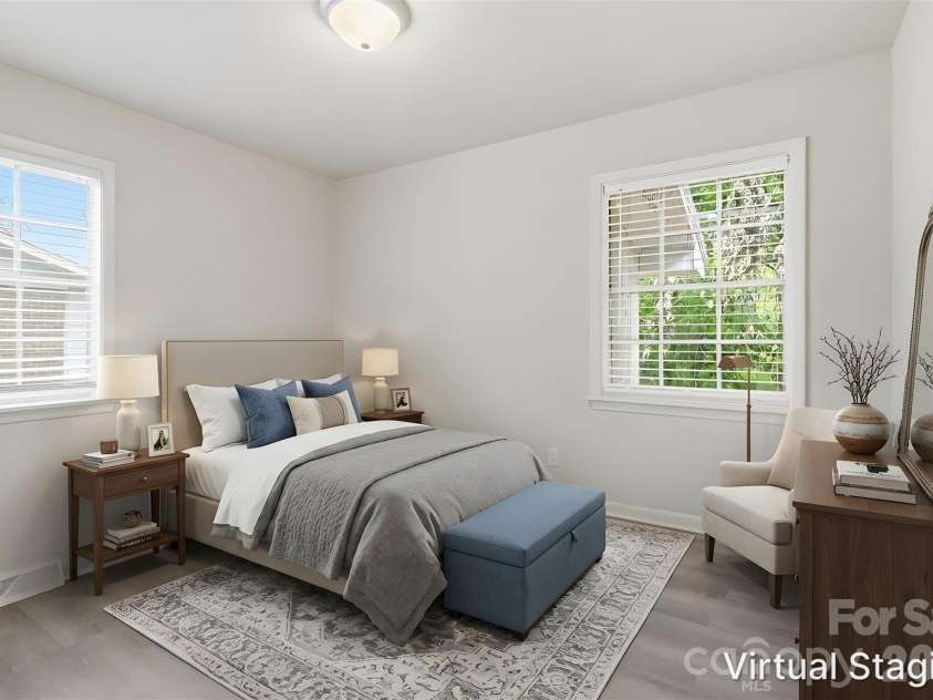 2121 Longleaf Drive, Charlotte, NC 28210.  MLS# CAR4400199, YatesRealty ID 39044. Walking into the second bedroom (virtually staged & enhanced).