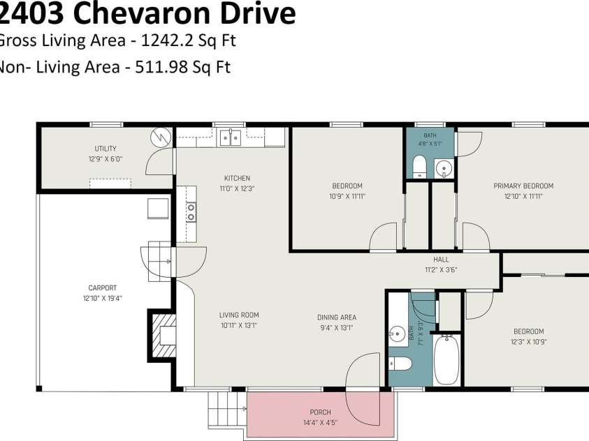 2403 Chevaron Drive, Concord, NC 28025.  MLS# CAR4392827, YatesRealty ID 39047. 