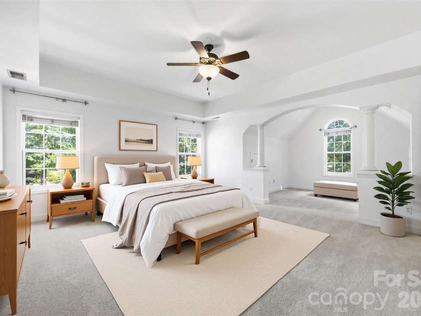 1703 Caddy Court, Matthews, NC 28104.  MLS# CAR4392423, YatesRealty ID 39056. Primary Bedroom - Virtually Staged