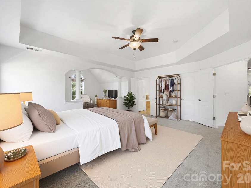 1703 Caddy Court, Matthews, NC 28104.  MLS# CAR4392423, YatesRealty ID 39056. Primary Bedroom - Virtually Staged