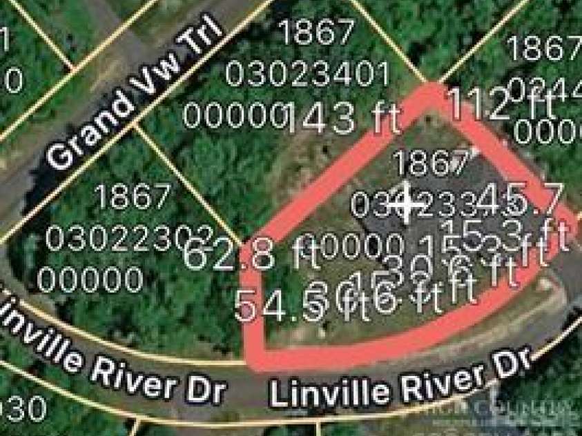 289 Linville River Drive, Linville, NC 28646.  MLS# CAR4405744, YatesRealty ID 39063. Property includes all THREE lots shown