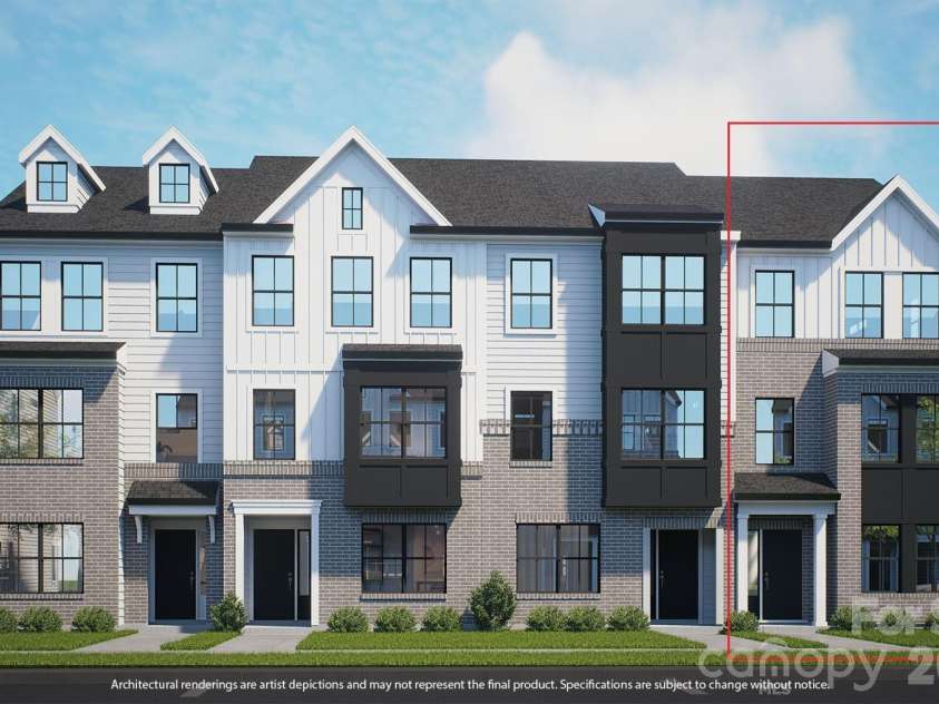 7522 Mashburn Drive, Charlotte, NC 28269.  MLS# CAR4344252, YatesRealty ID 3907. Renderings for unit 8-11, Representative photographs only. Color and material may change.