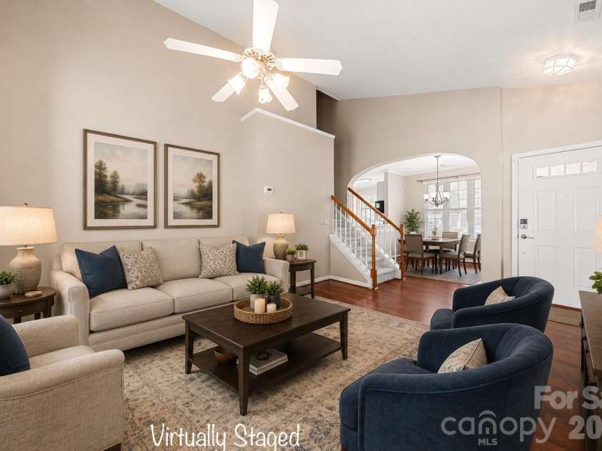 207 Dawn Mist Lane, Fort Mill, SC 29708.  MLS# CAR4402183, YatesRealty ID 39079. Virtually staged living room