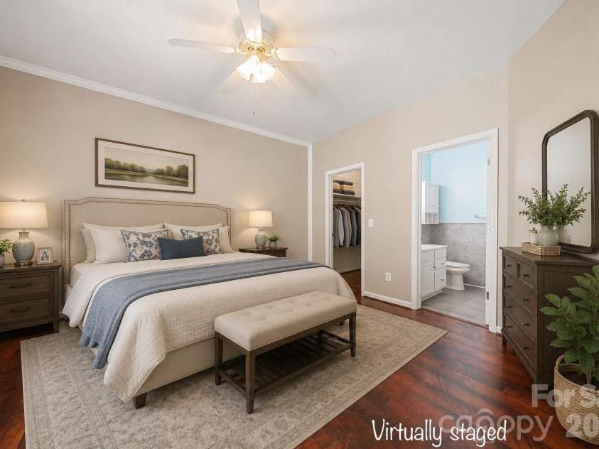 207 Dawn Mist Lane, Fort Mill, SC 29708.  MLS# CAR4402183, YatesRealty ID 39079. Virtually staged primary bedroom