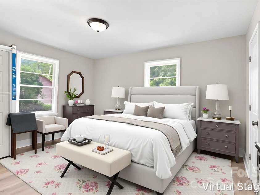 3708 Carlyle Drive, Charlotte, NC 28208.  MLS# CAR4405465, YatesRealty ID 39109. Walking into the third bedroom (virtually staged & enhanced).