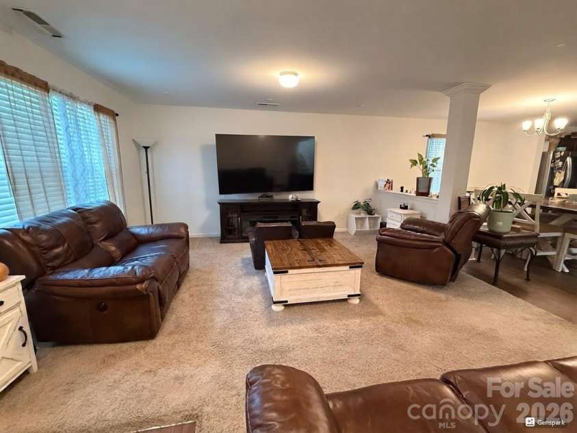 714 Lexington Drive, Albemarle, NC 28001.  MLS# CAR4402984, YatesRealty ID 39111. Living room