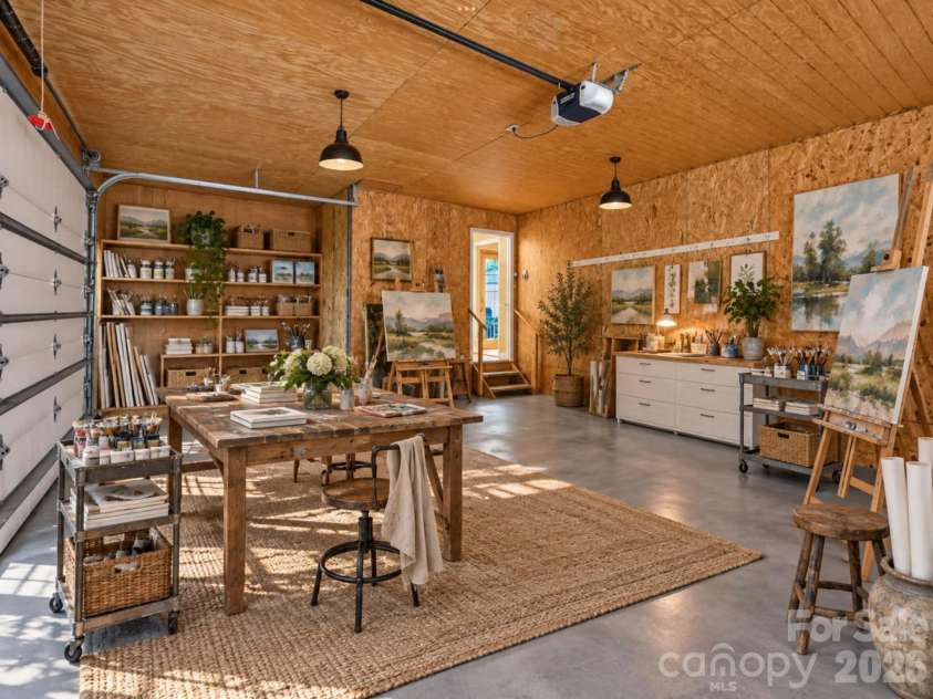 553 Morgan Branch Road, Marshall, NC 28753.  MLS# CAR4400698, YatesRealty ID 39114. Virtual Staging - Artist Studio in Garage