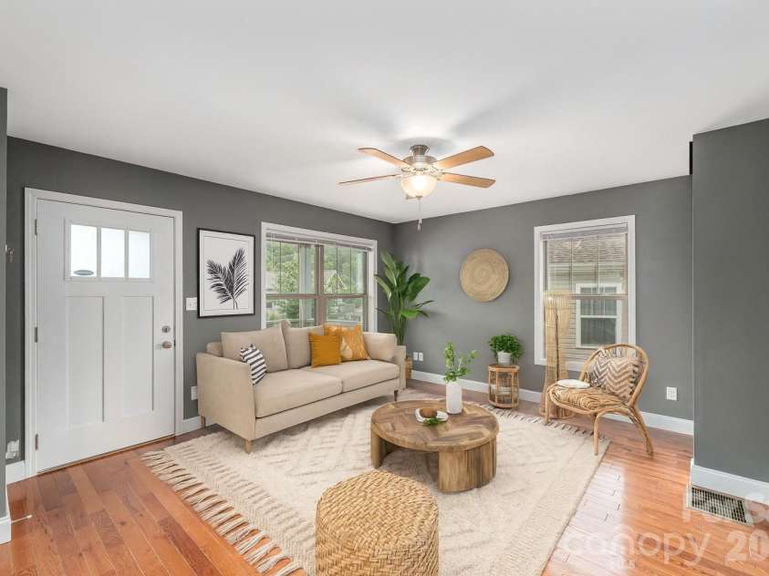 5 Declan Drive, Weaverville, NC 28787.  MLS# CAR4367979, YatesRealty ID 39137. Virtually Staged Living Room