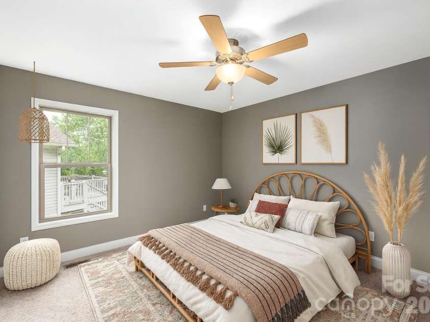 5 Declan Drive, Weaverville, NC 28787.  MLS# CAR4367979, YatesRealty ID 39137. Virtually staged primary bedroom