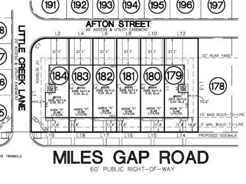 8696 Miles Gap Road, Indian Land, SC 29707.  MLS# CAR4401972, YatesRealty ID 39150. Plot Plan