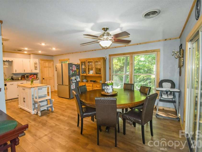 336 Hillside Road, Penrose, NC 28766.  MLS# CAR4405552, YatesRealty ID 39185. Dining room