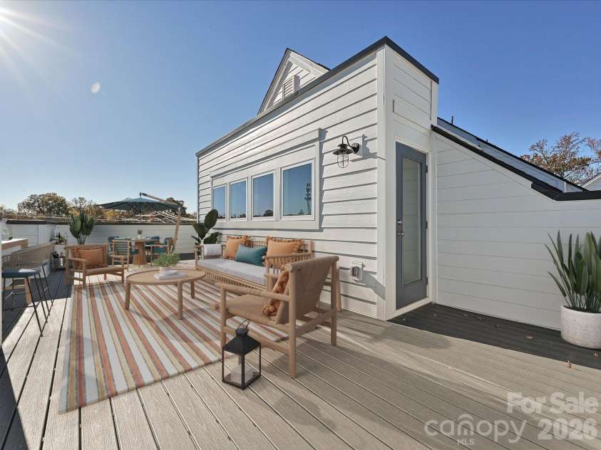 1229 34th Street, Charlotte, NC 28205.  MLS# CAR4211272, YatesRealty ID 3926. Rooftop Terrace *Virtually Staged*