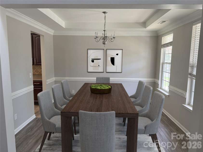 13514 Delstone Drive, Huntersville, NC 28078.  MLS# CAR4406608, YatesRealty ID 39283. Dining Room (virtually staged)