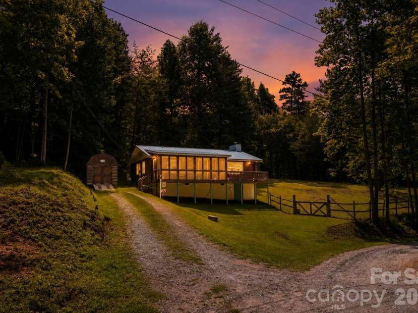 245 Mallard Road, Lake Lure, NC 28746.  MLS# CAR4405500, YatesRealty ID 39298. Virtual twilight