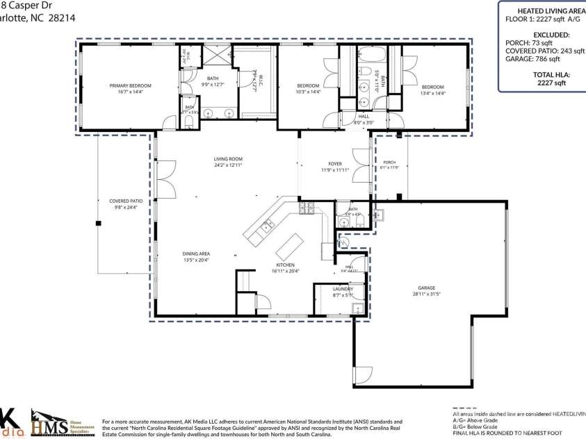 5218 Casper Drive, Charlotte, NC 28214.  MLS# CAR4404834, YatesRealty ID 39302. 
