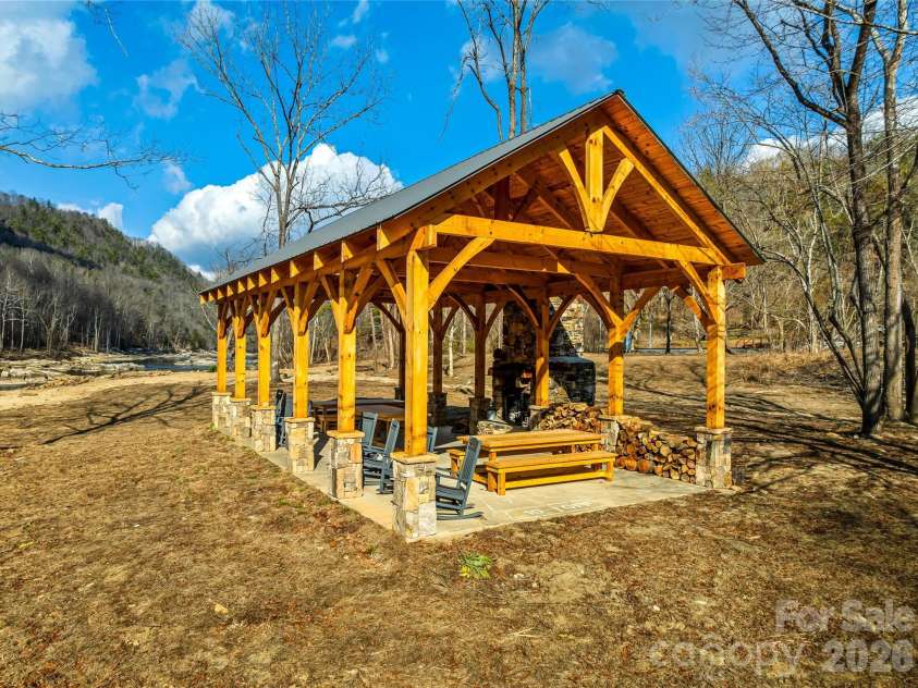 174 Dancing Wind Lane, Marshall, NC 28753.  MLS# CAR4402118, YatesRealty ID 39355. River Park covered pavilion along the French Broad River. Enjoy a fire and picnic while watching the rafters go by!