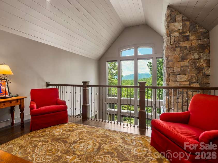 174 Dancing Wind Lane, Marshall, NC 28753.  MLS# CAR4402118, YatesRealty ID 39355. Upper level open loft sitting area with great views!