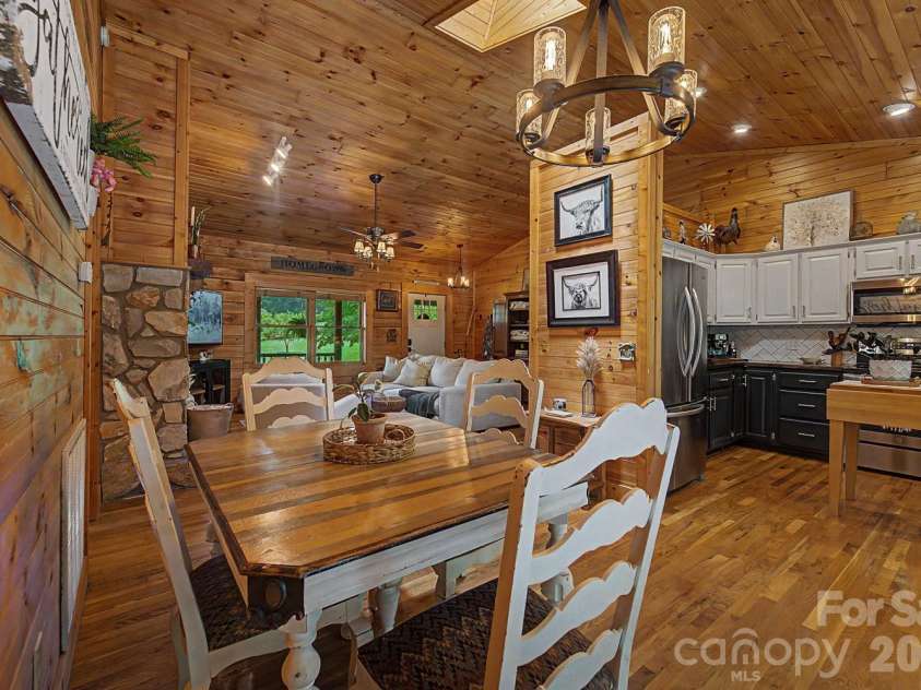 91 Tibi Lane, Waynesville, NC 28785.  MLS# CAR4405996, YatesRealty ID 39433. Dining area