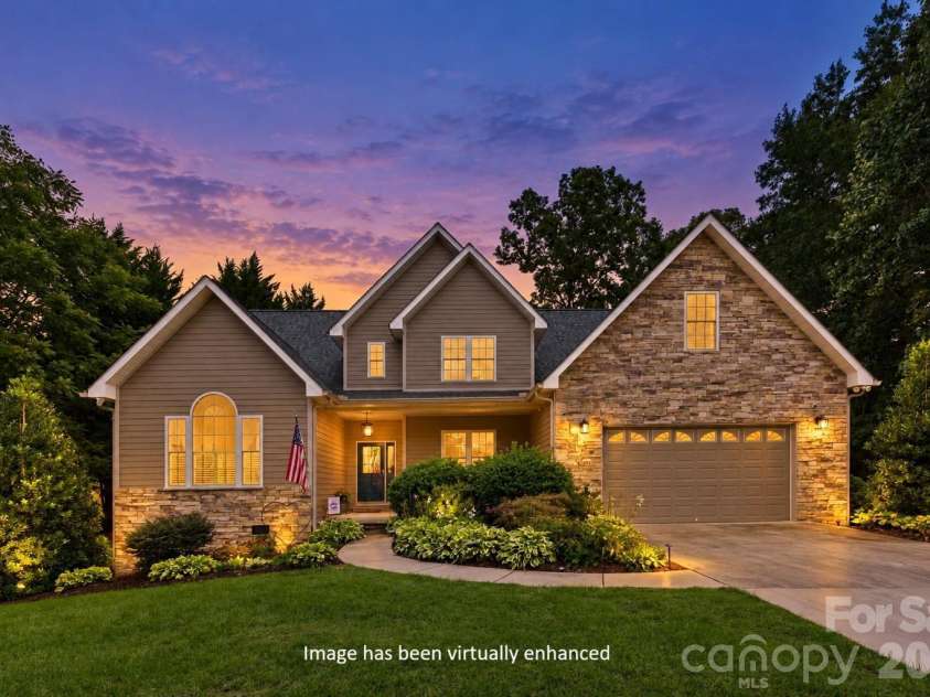 47 Drakes Meadow Lane, Arden, NC 28704.  MLS# CAR4427220, YatesRealty ID 39439. Front of Home at Twilight - virtually enhanced
