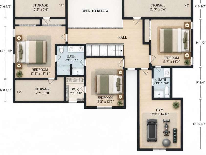 47 Drakes Meadow Lane, Arden, NC 28704.  MLS# CAR4427220, YatesRealty ID 39439. Upper Level Floorplan