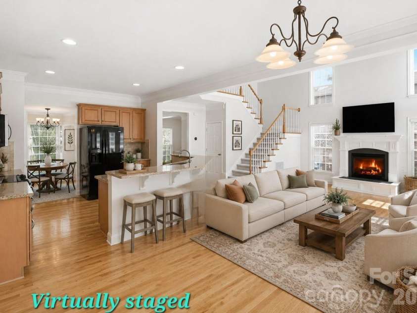 6055 Latta Springs Circle, Huntersville, NC 28078.  MLS# CAR4405877, YatesRealty ID 39443. Virtually Staged Greatroom